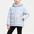 thumbnail image 2 of Xdegoge Quilted Jacket for Girls Boys Unisex Full Zip Stand Collar Hooded Jackets Casual Loose Puffer Coat Fall Winter Warm Padded Coats with Pockets Size 3-12, 2 of 10