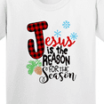 thumbnail image 4 of Inktastic Jesus is the Reason for the Season Pinecone and Snowflakes Youth T-Shirt, 4 of 5
