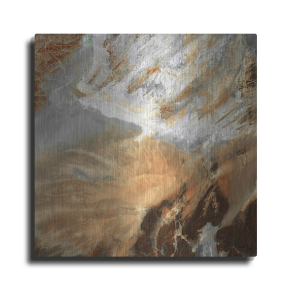 Luxe Metal Art 'Earth as Art: Algerian Sahara,' Metal Wall Art, 36"x36"