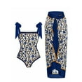 thumbnail image 1 of Maillot de Bain une Pièce pour Femmes avec Jupe de Plage Paréo Imprimé Floral Rétro Ensemble Bikini Deux Pièces, 1 of 4