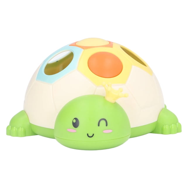 Juguete sensorial de tortuga de mano, 6 agujeros, 3 botones redondos móviles, adorable juguete de tortuga a presión, presionando el ojal, tortuga