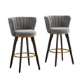 thumbnail image 4 of Tcbosik Modern Upholstered Bar Stools Set of 2, Swivel Counter Height Stool with Back for Kitchen, Dining Room, Gray, 4 of 6