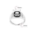 thumbnail image 4 of Bling Jewelry Womens Classic Flat Black Onyx Gemstones Signet Skull Crossbones Ring Sterling Silver, 4 of 4