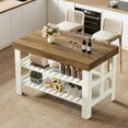 thumbnail image 6 of Kitchen Island with Seating and Storage Shelves, 55.1-Inch Breakfast Counter Farmhouse Island Table for Kitchen Dining Room, 6 of 8
