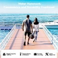 thumbnail image 6 of Bezliving 10' Round Inflatable Floating Dock with Cup Holder, Sunchill Float Ring, Hammock Tanning Pool with 4in Woven Fabric, Manual Pump for 1-2 Min Quick Inflate/Deflate, Fits 2-8, Ideal for Lakes, 6 of 7