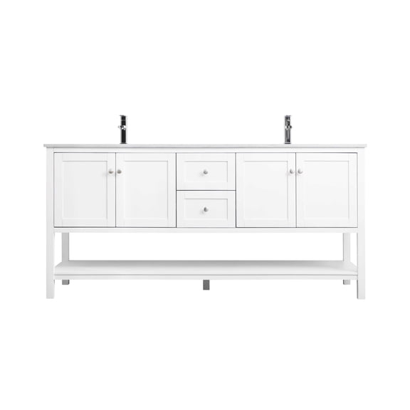 Elegant Lighting Vf22272d Heath 72" Free Standing Double Basin Vanity Set - White