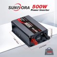 thumbnail image 3 of Inversor de potencia de 500 vatios, 12 V CC a 110 V CA, 1000 vatios de potencia máxima con 2 salidas de CA y dos puertos USB., 3 of 7