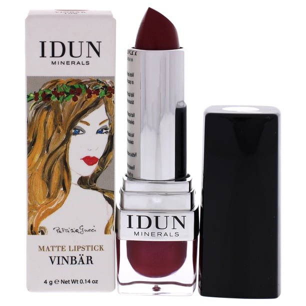 Lápiz labial mate - 105 Vinbar de Idun Minerals para mujeres - Lápiz labial de 0,14 oz Idun Minerals Idun Minerals Matte Lipstick - 105 Vinbar Lápiz labial Dama 0.14oz