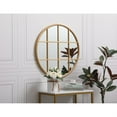 thumbnail image 3 of Metal windowpane mirror 28 inch in in x 28 inch in in Brass, 3 of 5