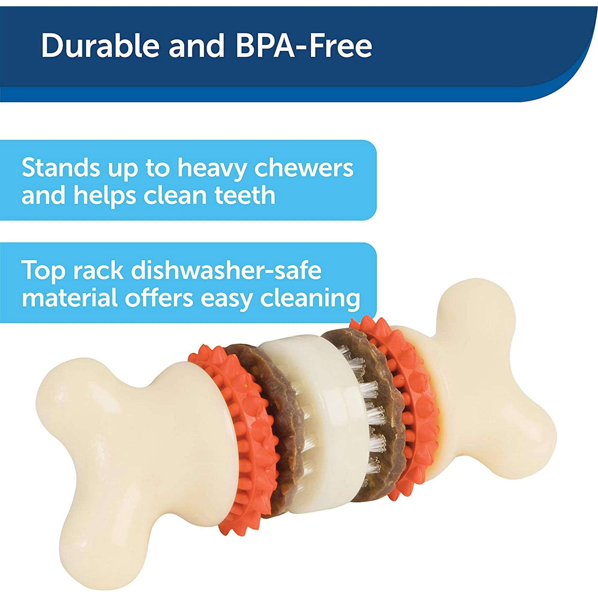 IGUOHAO Busy Buddy Bristle Bone Treat Holding Dog Chew Toy Cleans Teeth Toothbrush and Interactive Toy for Extra Small Small Medium Large Dogs Orange Medium Walmart