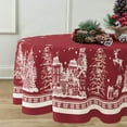 thumbnail image 3 of Round Christmas Tablecloth 60x60 Inch,Christmas Tree Elk Santa Snowflake Red Christmas Tablecloth,Polyester Waterproof Wrinkle Resistant Durable Table cloth for Holiday,Kitchen,Winter and Home Decor, 3 of 6