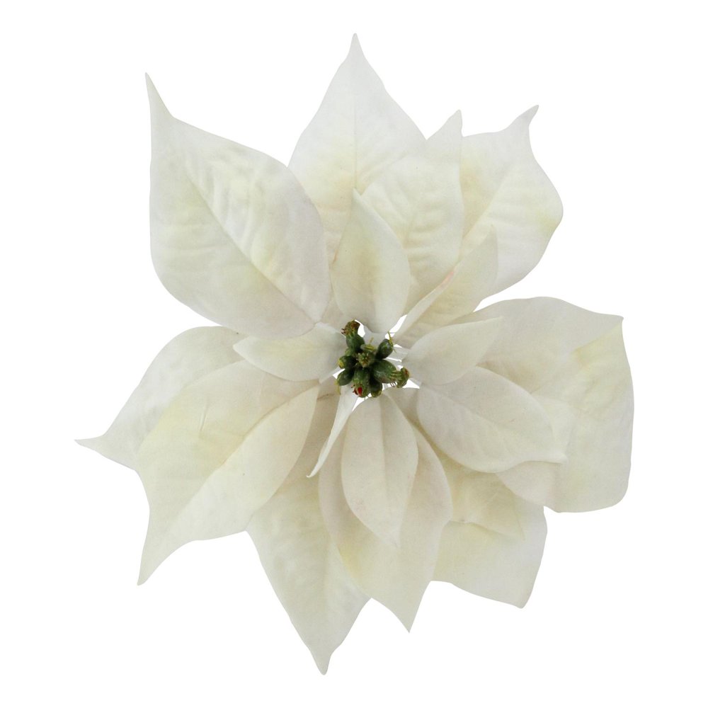 9.5" Artificial Cream White Poinsettia Clip Christmas Ornament