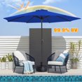 thumbnail image 2 of 6.6ft/7.5ft/9ft/10ft Replacement Umbrella Cover, 6 Ribs 8 Ribs Outdoor Market Table Patio Umbrella Canopy Cover Replacement UV Protective Cloth(Blue,10FT(8-Ribs)), 2 of 8