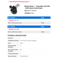 thumbnail image 2 of Window Motor 1 - Compatible with 2003 - 2008 Toyota Corolla Sedan - Autopart Premium, 2 of 2
