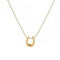 thumbnail image 2 of enjoywould Collier pour Femmes Forme de Sabot Cheval Creux Couleur Unie Longueur Étendue Ajustable Alliage Inoxydable Résistant à la Décoloration Pendentif Léger Collier Bijou, 2 of 4