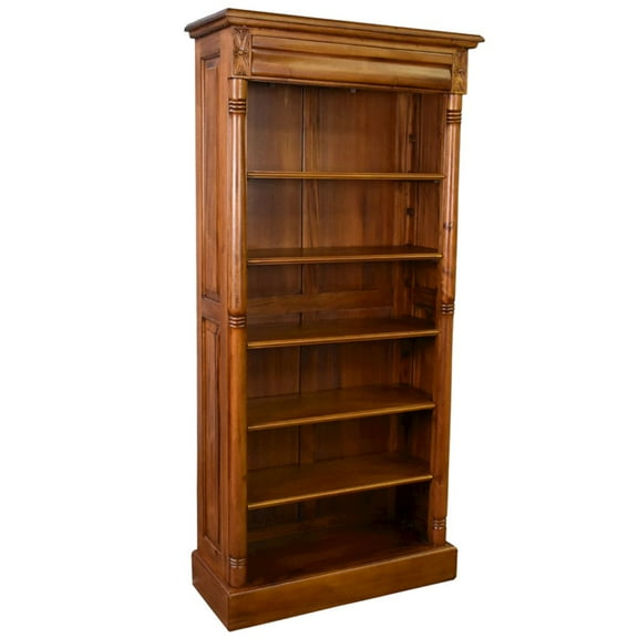Crafters and Weavers Legacy Open Bookcase - Light Brown Walnut