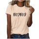 thumbnail image 1 of Fiudx Ropa de Mujer Camiseta Casual de Manga Corta con Cuello Redondo y Estampado de Letras para Mujer, 1 of 4
