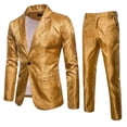 thumbnail image 1 of Traje de hombre con solapa de un botón y cara brillante con estampado oscuro para discoteca de otoño, 1 of 1