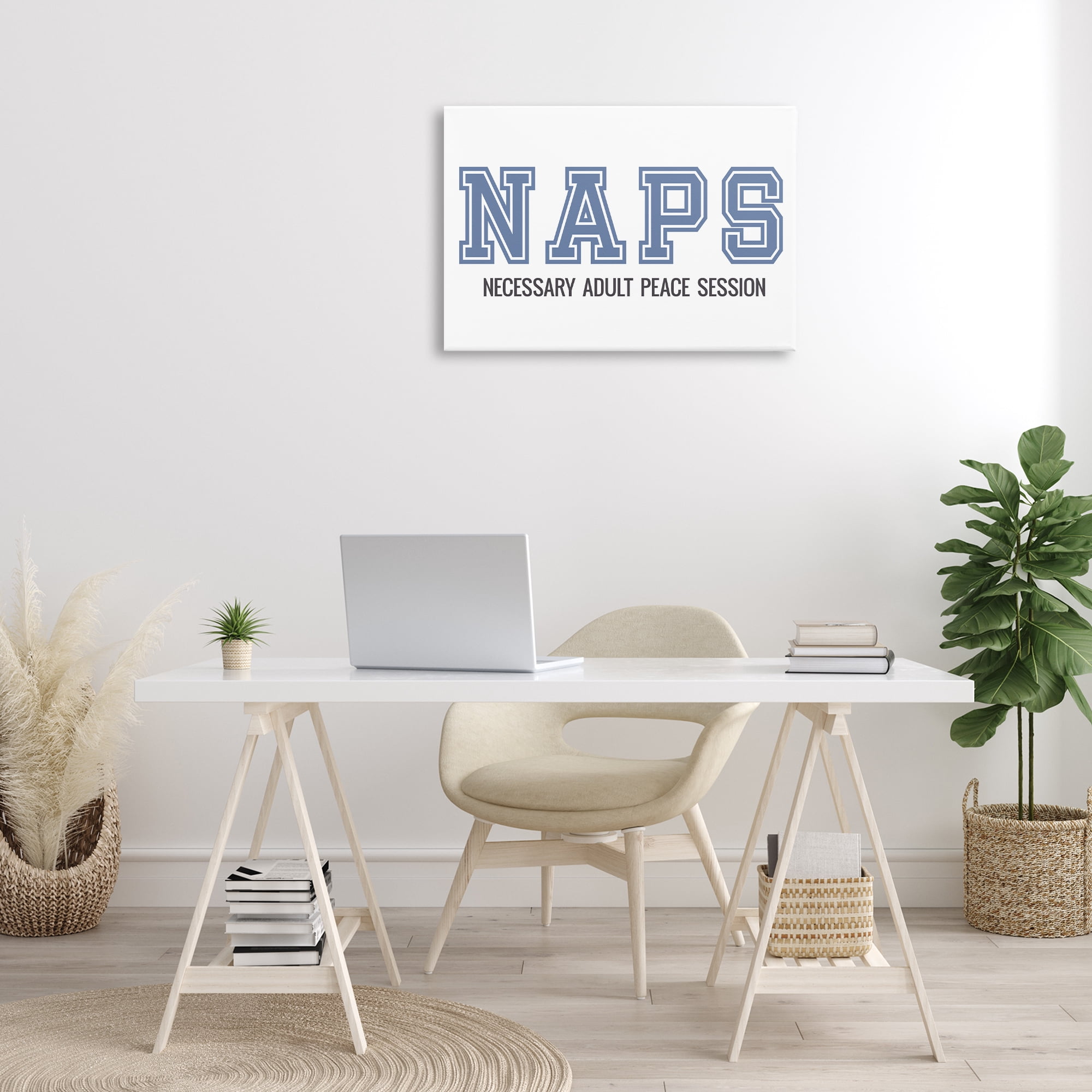 Stupell Industries Funny Naps Phrase Typography Painting Gallery Wrapped Canvas Art Print Wall Art, 30 x 20