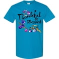 thumbnail image 3 of Inktastic Thankful and Blessed Inspirational Saying with Flowers T-Shirt, 3 of 5