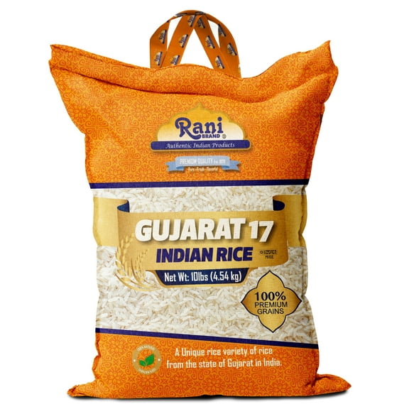 Rani Gujarat 17 Indian Rice 160oz (10lbs) 4.54kg Cloth Bag ~ All Natural | Gluten Friendly | Vegan | Kosher | Export Quality | Indian Origin