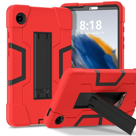 Allytech Galaxy Tab A9 Plus Case 2023 with Screen Protector Hybid Heavy Duty Rugged Shockproof Kickstand Kids Cover for Samsung Galaxy Tab A9 /Plus 11 Inch Tablet SM-X210/X216/X218, Red Black