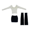 thumbnail image 1 of Figura de tubo para mujer a escala 1:6, ropa de moda hecha a mano, conjunto de mangas de tubo para blanco, 1 of 9