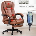 thumbnail image 4 of Silla Ejecutiva Ergonómica con Altura Ajustable de Escritorio Sillón para Oficina con 7 Puntos de Masajes Y Reposapies con Ruedas Giratorias 360 Grados Lumax  Color Marrón, 4 of 5