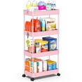 thumbnail image 1 of Carro Utilitario Rodante de 3 Niveles con Cajón, Carro de Almacenamiento Rodante, Carro de Almacenamiento para Cocina, Baño, Sala de Estar, Organizador con Ruedas de Hierro (Verde), 1 of 8