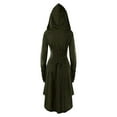 thumbnail image 2 of HNKMDK Adult Renaissance Women Vintage Costume Dress Medieval Hooded Lace Up Long Robe(Green,XL), 2 of 7