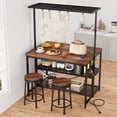 thumbnail image 4 of Litake Kitchen Island Bakers Rack 3 Tire Storage Space 30mm Large Thicken, Vintage, 79.2 lb, 4 of 8