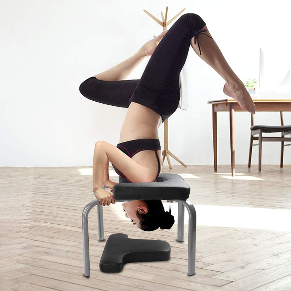Yoga Inversion Bench Headstand Prop Upside Down Chair for Feet Up and