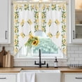 thumbnail image 4 of Lemon Yellow Swag Curtains Modern Country Flower Floral Summer Spring Swag Valances for Kitchen Windows, Window Treatment Topper Curtains for Living Room Bedroom Bathroom, 28" W x 36" L, 4 of 6