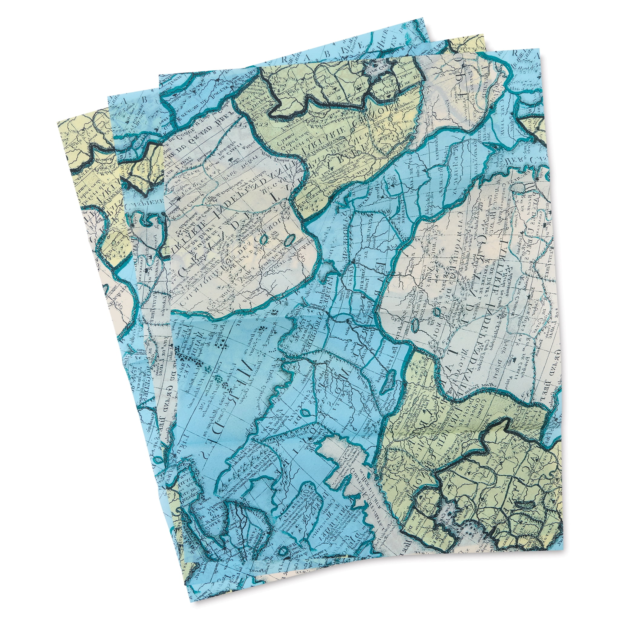 DecoPatch Decorative Papers Map, Pkg of 3, 12" x 16"