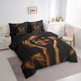 thumbnail image 2 of Castle Fairy Black Mask Girl King Bedding 7pcs,Stars Print King Bed in a Bag,Grey Reversible, 2 of 7