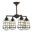 thumbnail image 2 of Westinghouse Lighting 6367100 4 Light Chandelier & Semi-Flush with Cage Shades - Brushed Nickel, 2 of 7