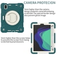 thumbnail image 5 of ELEHOLD Military Grade Shockproof Case For iPad mini (6th Generation), Heavy Duty Protection Ring Stand Cover, Adjustable Angel, Detachable Shoulder Strap, Pencil Holder, Dark Green, 5 of 11