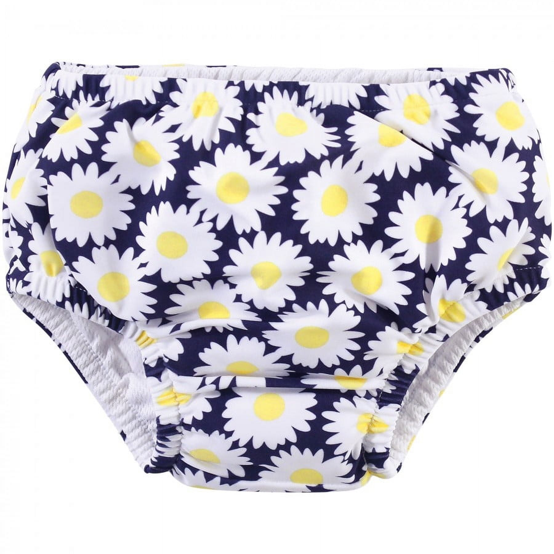 Hudson Baby Infant and Toddler Girl Swim Diapers, Daisy, 5 Toddler