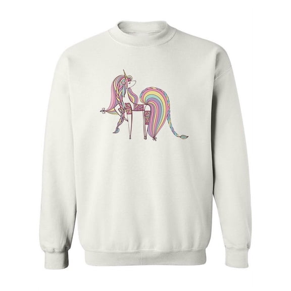 Cool Unicorn Art Sweatshirt Women -Image by Shutterstock, Female 5X-Large