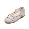 thumbnail image 4 of Viluyesy Girls Flat Princess Sandals, Soft Sole Ankle Strap Round Toe Floral Comfortable Casual Dressy Shoes Blue, 4 of 9