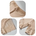 thumbnail image 5 of Seamless Boyshort Panties for Women, No Show Underwear with Lace Trim, Beige, Full Coverage Mid Rise Comfort Fit,Size XL, 5 of 8