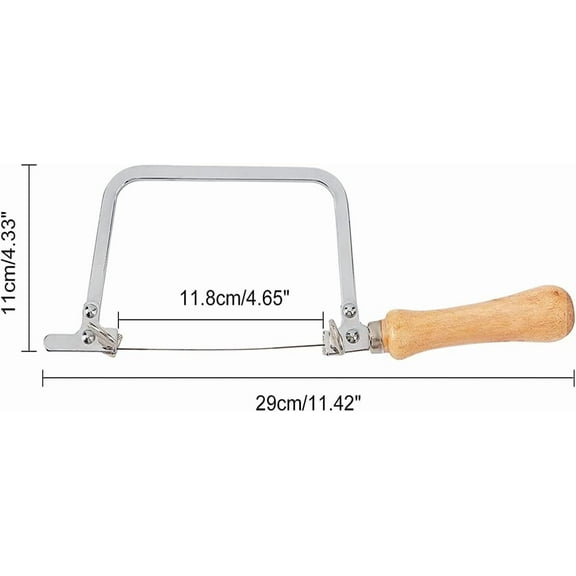 2 Sizes Coping Saw Steel Frame 50# Flat Wire Frame with Wood Handle and Blade Fret Saw Multifunction Hand Tool
