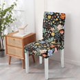 thumbnail image 4 of Set of 4 Retro Botanical Dining Chair Covers Romantic Bloom and Wildflower Print Washable Polyester Stretch Slipcovers Removable Protector for Country Kitchen, 4 of 7