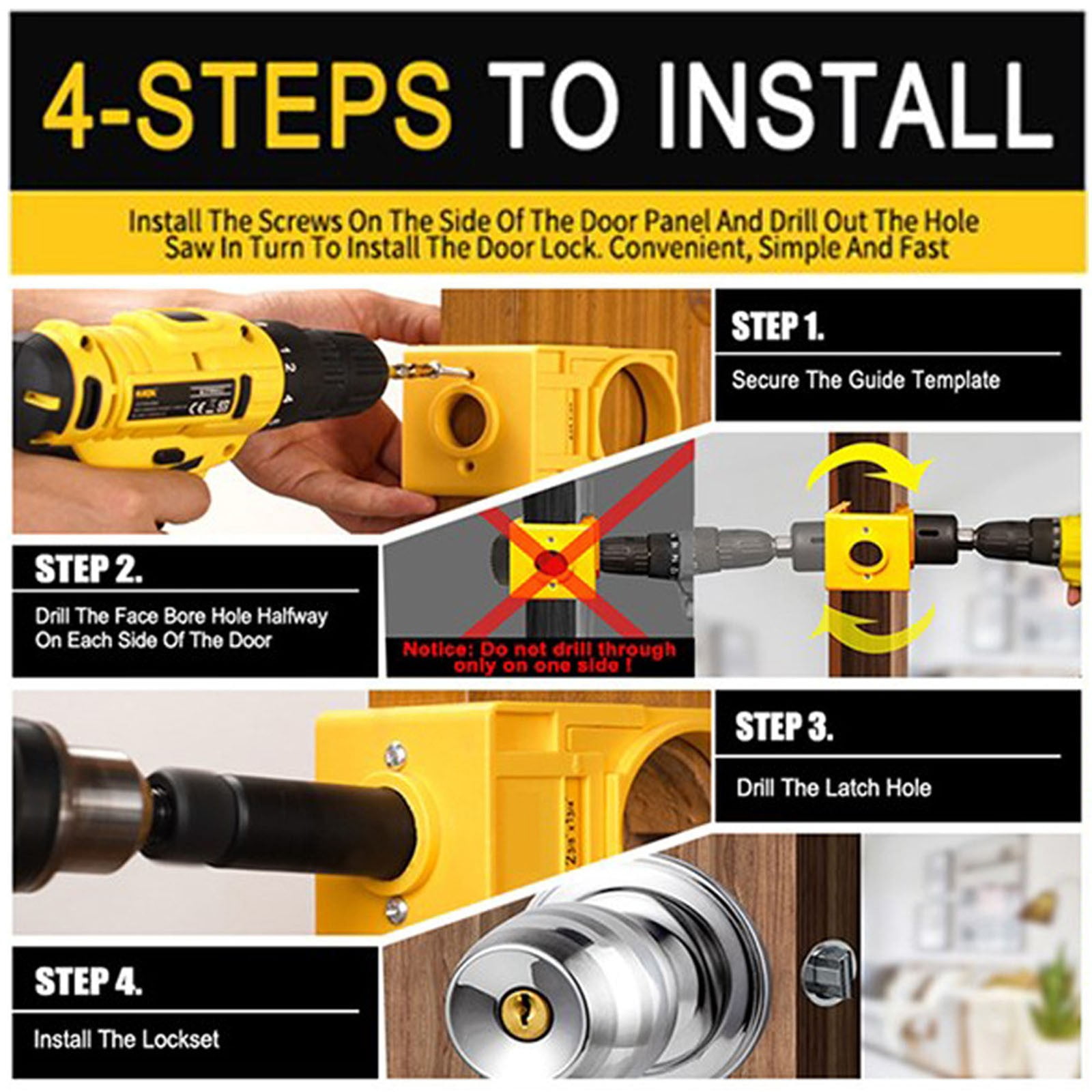 Jig Door Drilling Kit Drilling Jig Reviews For DEWALT Door Lock