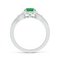 thumbnail image 2 of Angara Natural 0.75 Ct. Emerald with Diamond Halo Ring in 14K White Gold for Women (Ring Size: 12), 2 of 8