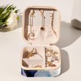 thumbnail image 6 of Cattle Travel Portable Square Jewelry Box Earring Necklace Bracelet Holder Organizer Display Case Stand Decorative Box Storage Box, 6 of 6