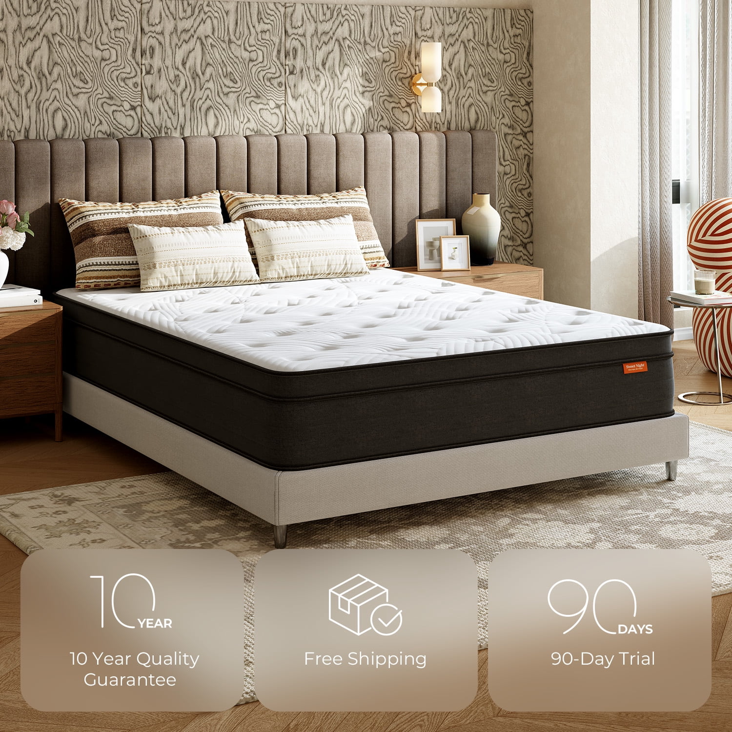 Sweetnight Twilighty 12" Pillow Top, Hybrid Mattress, Queen
