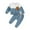 Blue, variant on Mercatoo Toddler Baby T𝐫acksuit Co𝐥or Block Athletic Pullover Shirts Jogger Clothing Sets 2Pcs Fall Winter Unisex Outfits