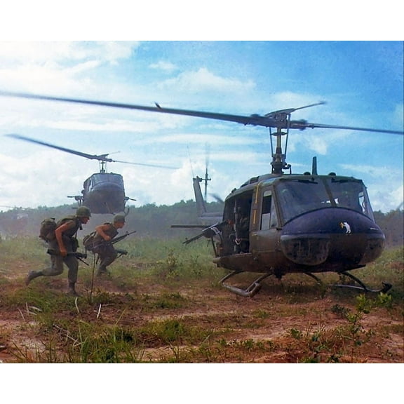 Operation Wahiawa UH-1D Helicopters Vietnam War - 12x18 Inch Laminated Aviation Poster - Stunning Detail and Bold Colors