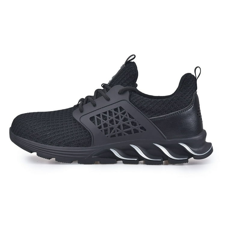 SUYSTEX Industrial Black Steel Toe Shoes for Men Women Work Shoes  Lightweight Slip Resistant Sneakers Puncture Safety Shoes - Walmart.com